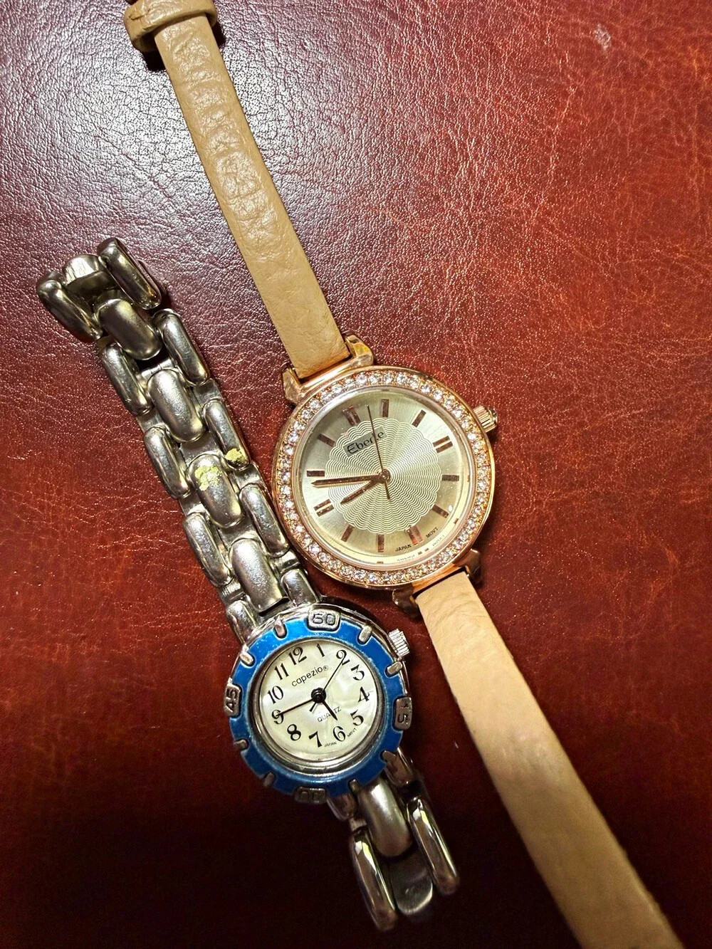 Lot of 2 Women’s Quartz Watches Eberle 4904A Capezio 202 Rhinestone Fashion